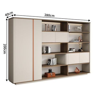 オフィスキャビネット　オフィス収納　書類収納キャビネット　分類収納　オープン収納　陳列棚　エコ素材　R加工　高級感　MG-CWG-GH30