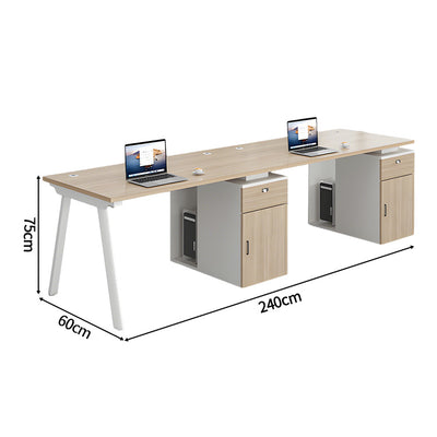 パソコンデスク　収納付きデスク　事務机　ワークデスク　コンパクトデスク　オフィスデスク　エコ素材　サイドキャビネット　PC収納　パーティション付き　ナチュラル　ホワイト　XT-BGZ-20243