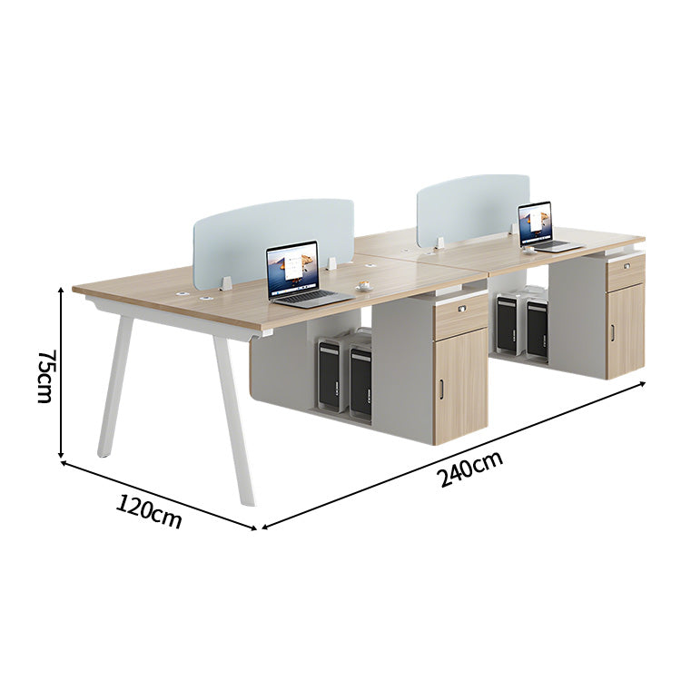 パソコンデスク　収納付きデスク　事務机　ワークデスク　コンパクトデスク　オフィスデスク　エコ素材　サイドキャビネット　PC収納　パーティション付き　ナチュラル　ホワイト　XT-BGZ-20243