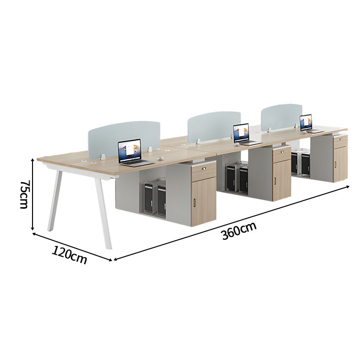 パソコンデスク　収納付きデスク　事務机　ワークデスク　コンパクトデスク　オフィスデスク　エコ素材　サイドキャビネット　PC収納　パーティション付き　ナチュラル　ホワイト　XT-BGZ-20243