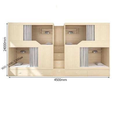 二段ベッド　親子ベッド　はしご　スチール　収納　開き戸　シューズボックス　ナチュラル　カスタマイズ可能　SCC-T041