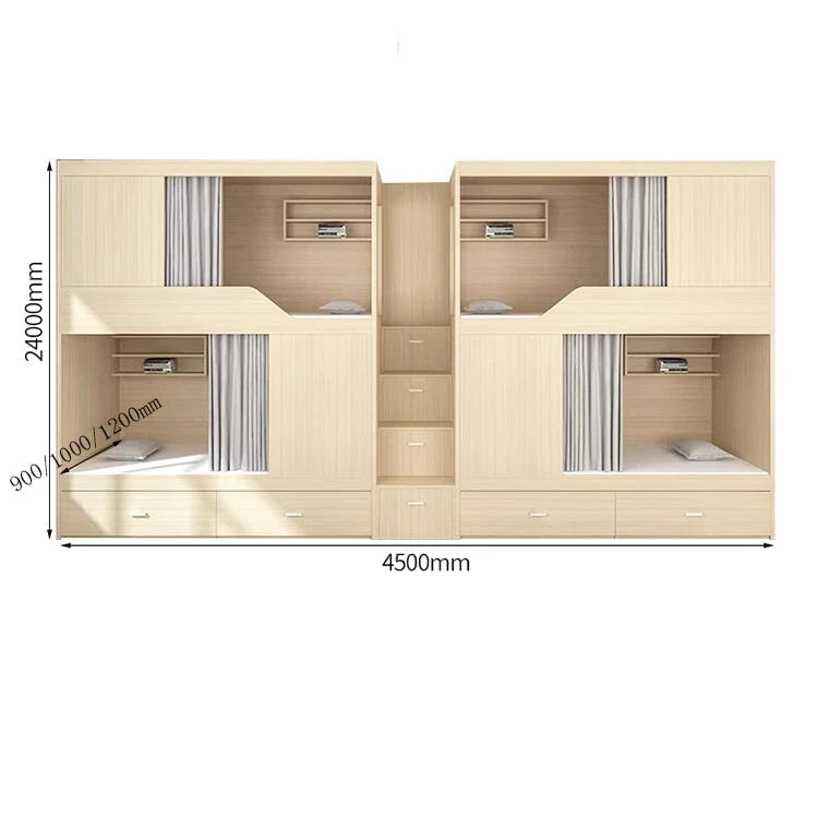 二段ベッド　親子ベッド　はしご　スチール　収納　開き戸　シューズボックス　ナチュラル　カスタマイズ可能　SCC-T041