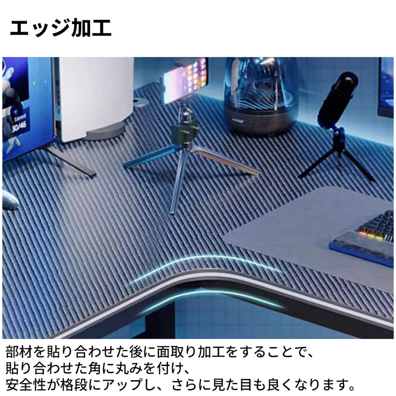 収納付きデスク　片袖机　両袖机　ユニットデスク　デスク　Ｌ字デスク　スチールフレーム　補強機構　ワークスペース　Ｒ加工　SNZ-S012