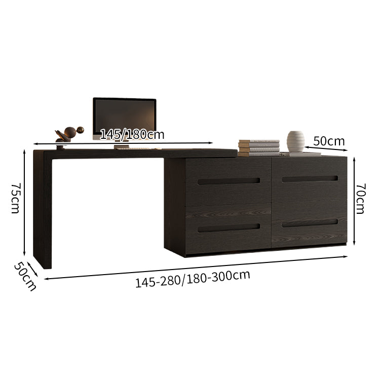 デスク　エコ素材　木目調　伸長式天板　ワークデスク　大容量収納　合板　使い勝手　シンプル　SNZ-S021