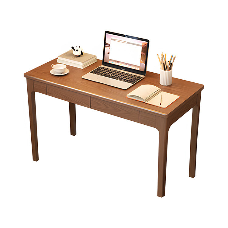 天然木　デスク　シンプル　PCデスク　パソコンデスク　ワークデスク　Ｒ加工　引き出し付き　SNZ-S025
