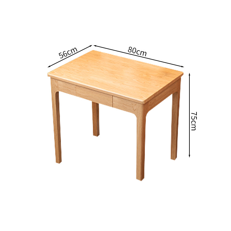 天然木　デスク　シンプル　PCデスク　パソコンデスク　ワークデスク　Ｒ加工　引き出し付き　SNZ-S025