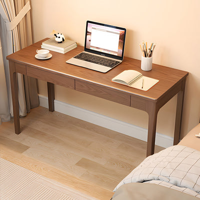 天然木　デスク　シンプル　PCデスク　パソコンデスク　ワークデスク　Ｒ加工　引き出し付き　SNZ-S025