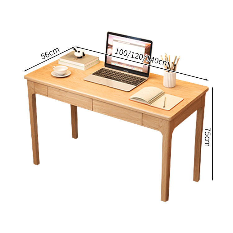 天然木　デスク　シンプル　PCデスク　パソコンデスク　ワークデスク　Ｒ加工　引き出し付き　SNZ-S025
