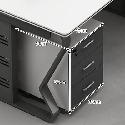 オフィスデスク　U字型オフィスデスク　オフィステーブル　ワークデスク　キャビネット付きタイプ選択可　3/5/6/7/8/10人用可　事務机　カスタマイズ可能　BGZ-S030