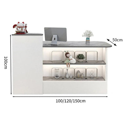 カウンター　受付カウンター　オープン収納　大容量　分類収納　おしゃれ　機能的　ホワイト　ナチュラル　JDT-2210