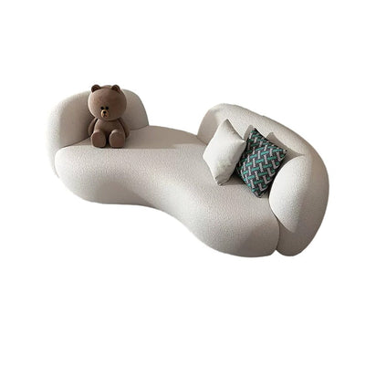 ソファー　カウチ　リビング用　ウレタン　高反発　復元力　天然木　インテリア　シェルパ生地　通気性　エレガント　ユニーク　ベージュ　カスタマイズ可能　kaguyasu